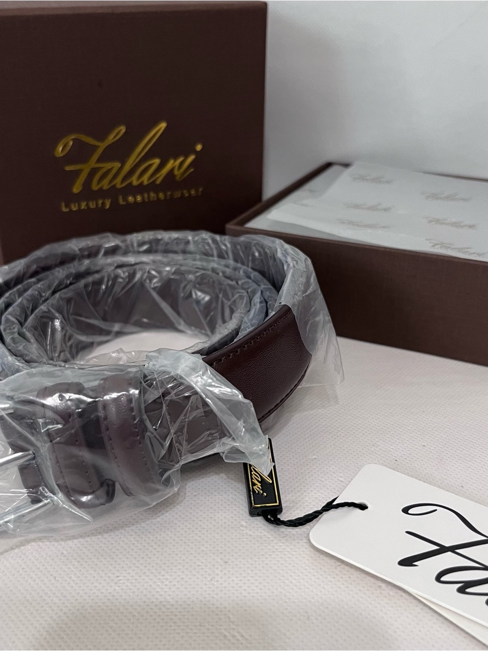 Falari Brown Leather Belt NWT